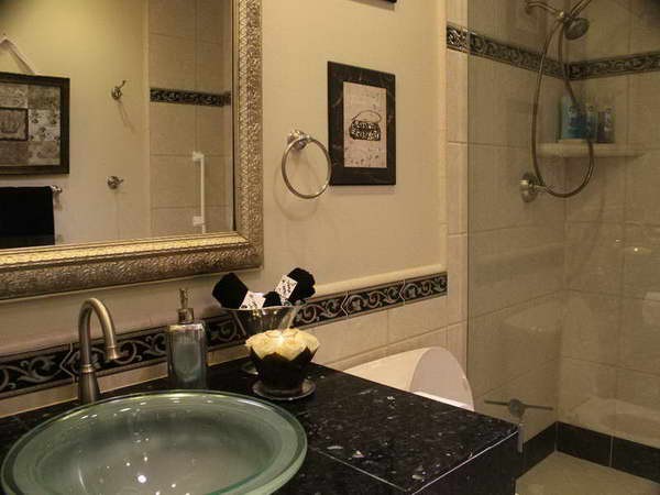 Bathroom with Decorative Tile