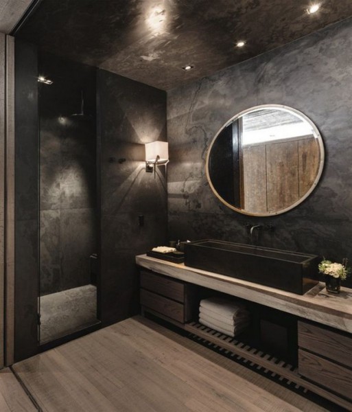 Shower with Smoked Gray Glass