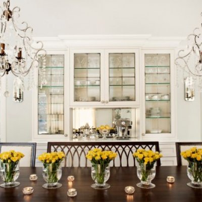 Dining Room with Custom Built-In China Cabinet